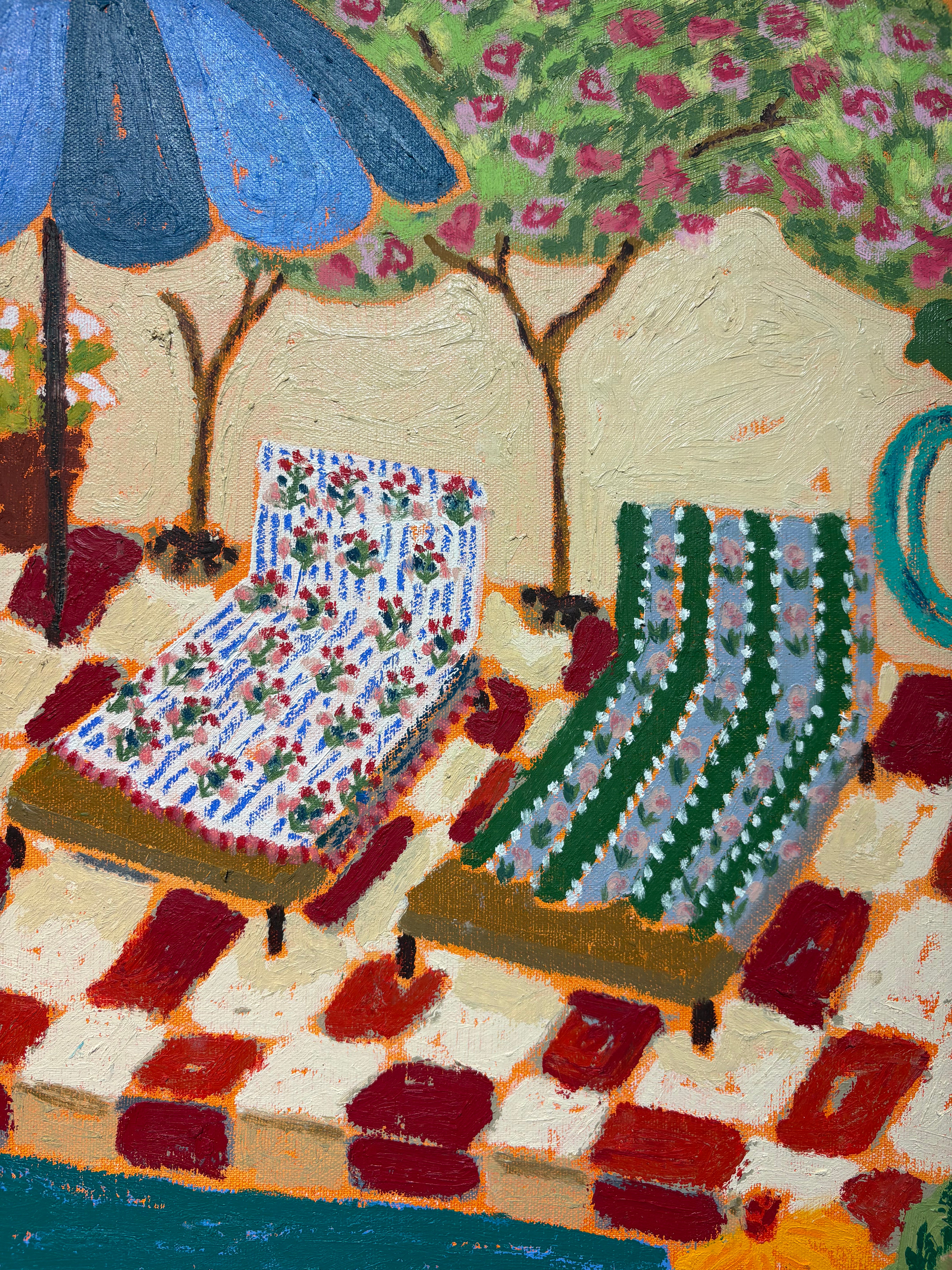 El jardín de la piscina